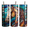 Black Stallion Designs 20oz Horse Tumbler - Blue Stained Glass