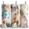 Black Stallion Designs 20oz Horse Tumbler - Floral Horse Head