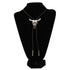 22233 Double S Silver Steer Skull Bolo Tie