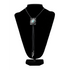 22413 Double S Bolo Tie - Dark Antique with Turquoise Stone