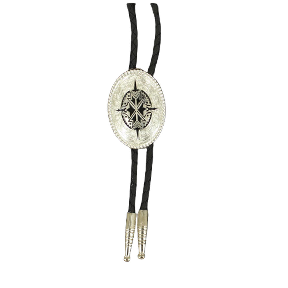 2270236 Black & Silver Design Bolo Tie