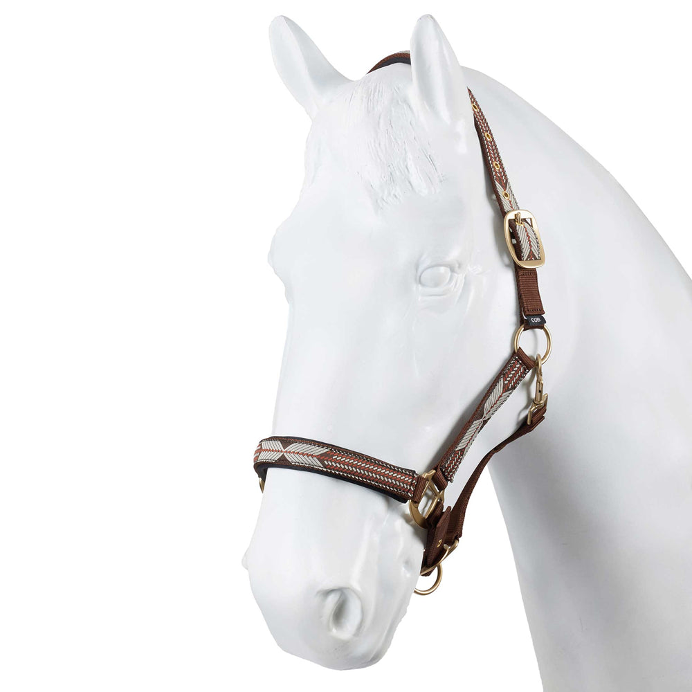 22R26KT-CRBR Horze Dakota Western Print Halter - Carafe