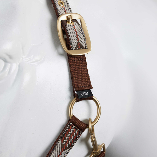 22R26KT-CRBR Horze Dakota Western Print Halter - Carafe