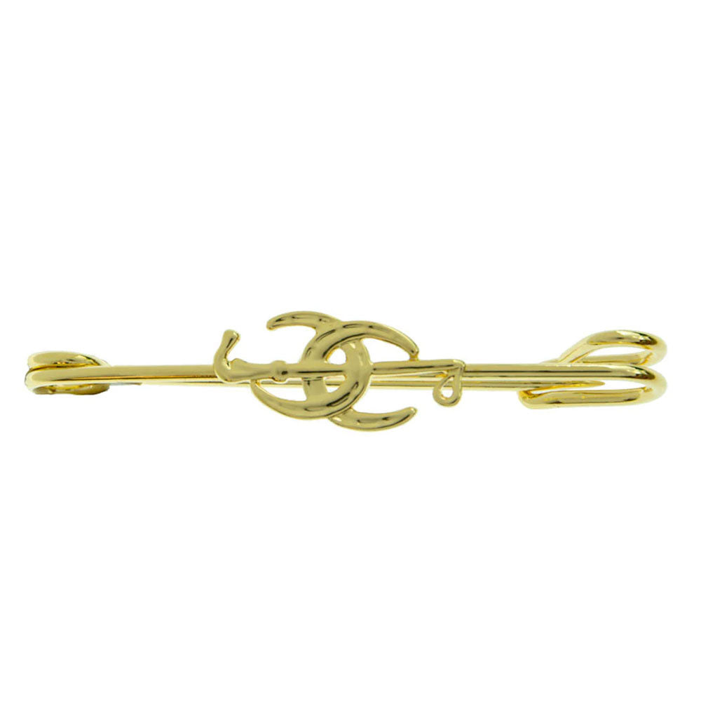 246088 Two Horseshoes Stock Pin - Gold