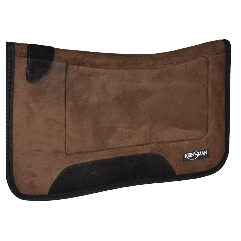 24696 Reinsman Fleece Square Contoured Western Trail Saddle Pad - Java Microsuede