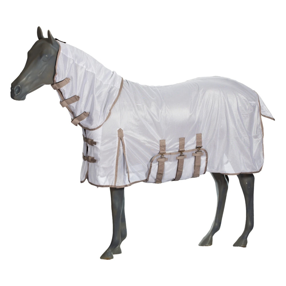24QWECS-AT Horze Defense Combo Neck Fly Sheet - Atmosphere