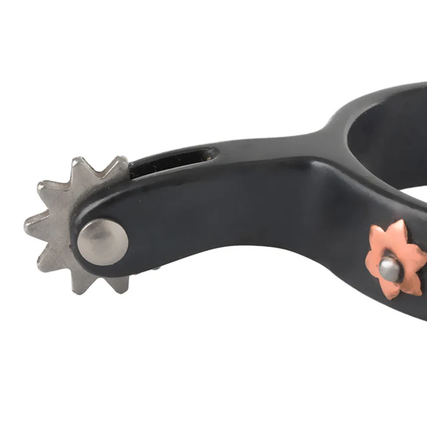 25508-56-00 Weaver Leather Youth Spur with Flower Design - Black