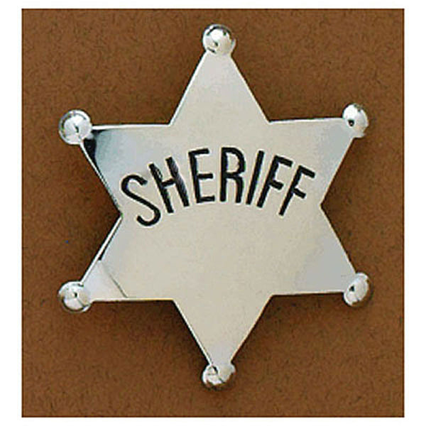 2820436 Large Texas Sheriff Star Kids Badge - Silver