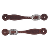 30-0176-BR Weaver Leather Basin Cowboy Thin Spur Straps - Brown