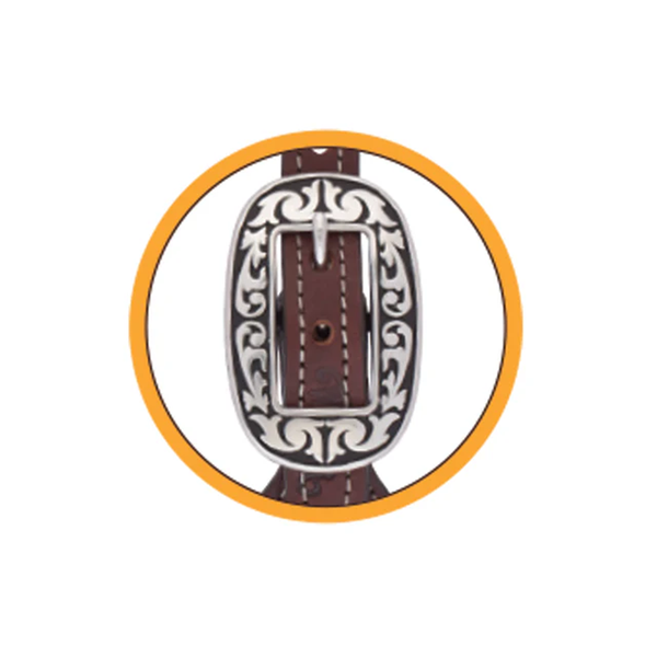 30-0176-BR Weaver Leather Basin Cowboy Thin Spur Straps - Brown