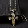 32120 Twister Men's Silver & Gold Cross Necklace