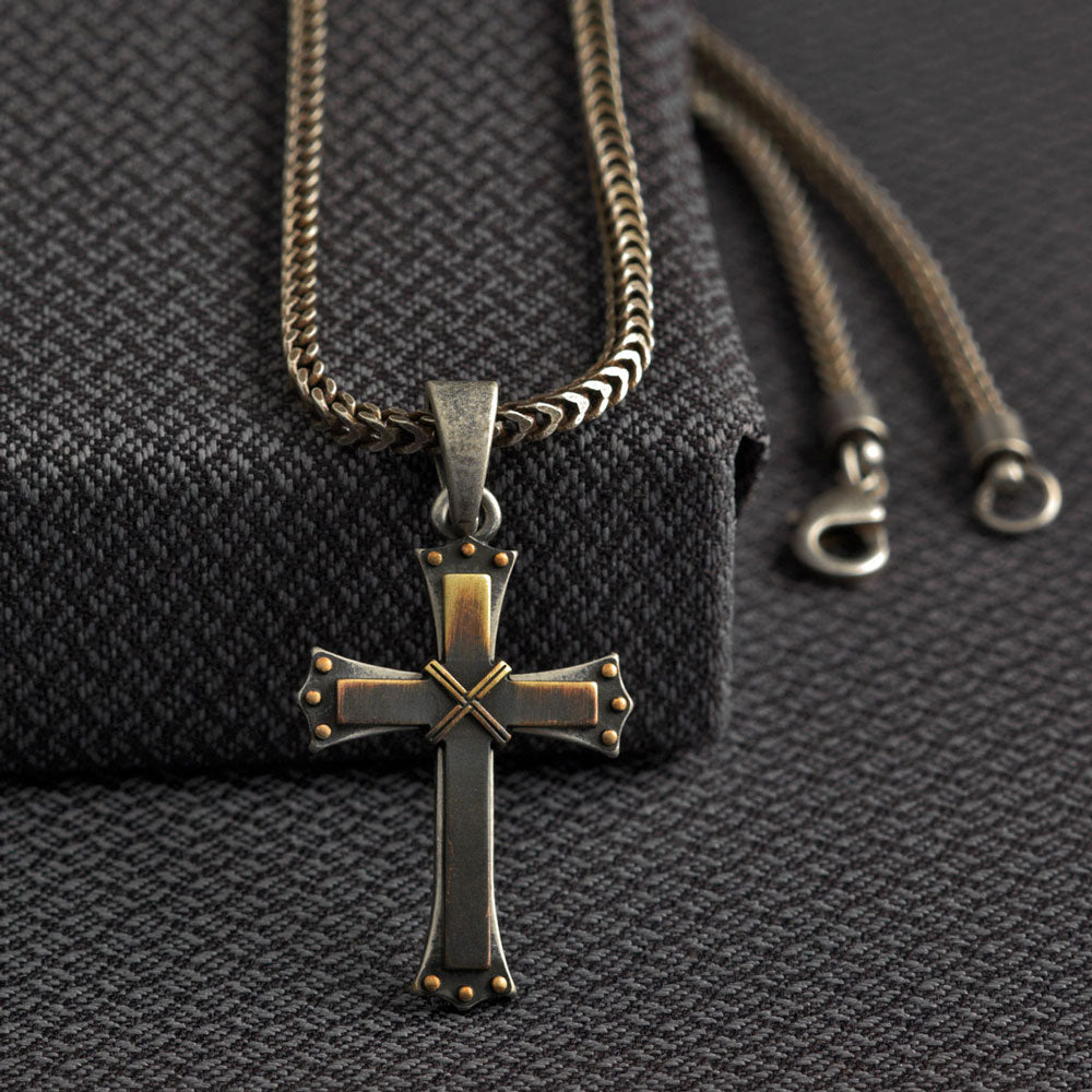 32136 Twister Men's Cross Necklace