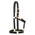 35-6075-BK Weaver Leather Padded Breakaway Adjustable Chin and Throat Snap Halter - Solid Black