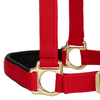 35-6075-RD Weaver Leather Padded Breakaway Adjustable Chin and Throat Snap Halter - Solid Red