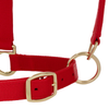 35-6075-RD Weaver Leather Padded Breakaway Adjustable Chin and Throat Snap Halter - Solid Red