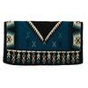 36306-66-487 Weaver New Zealand Wool Show Blanket - Black/Turquoise/Cream
