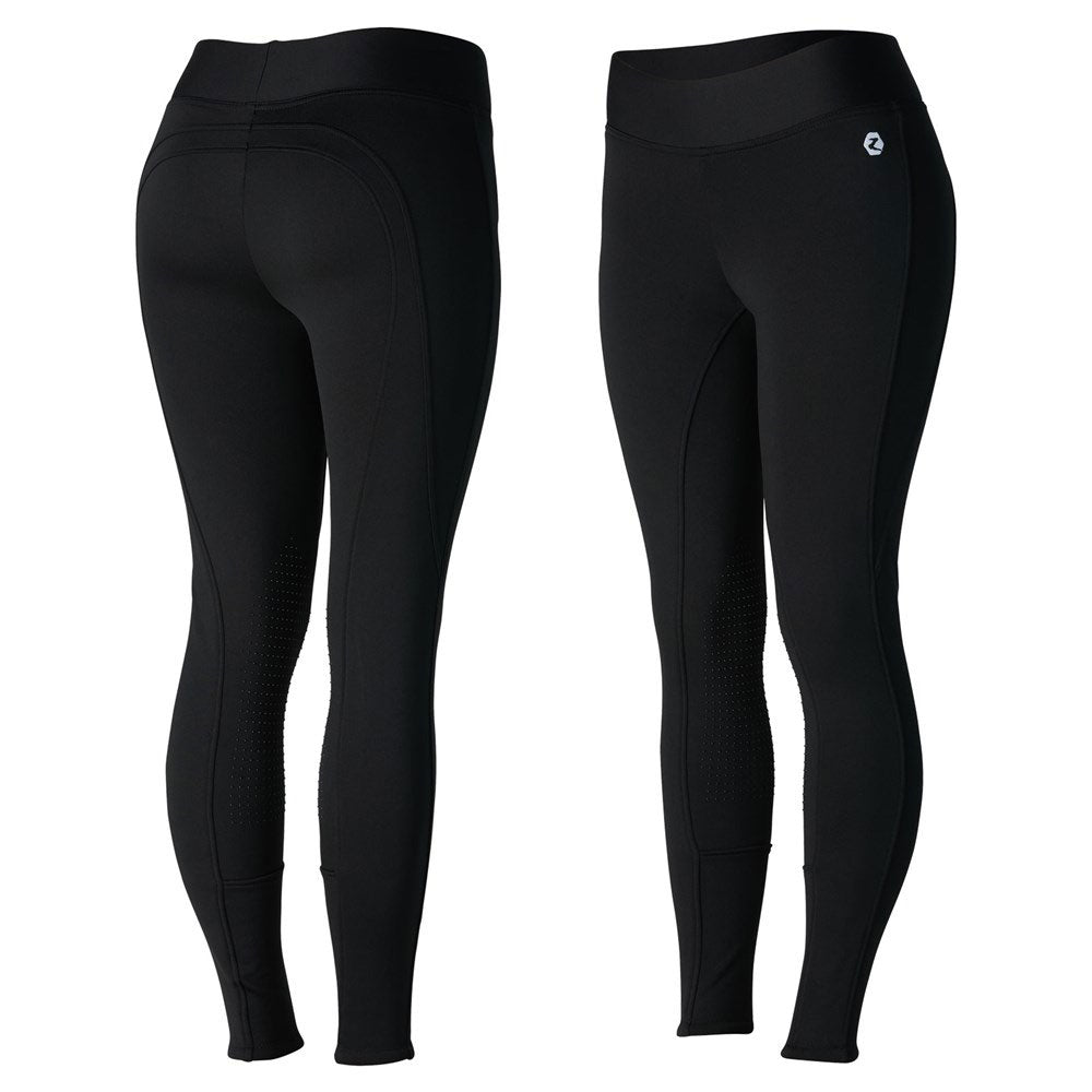 36790 Horze Active Womens Winter Silicone Knee Patch Tights Breech w/Phone Pocket