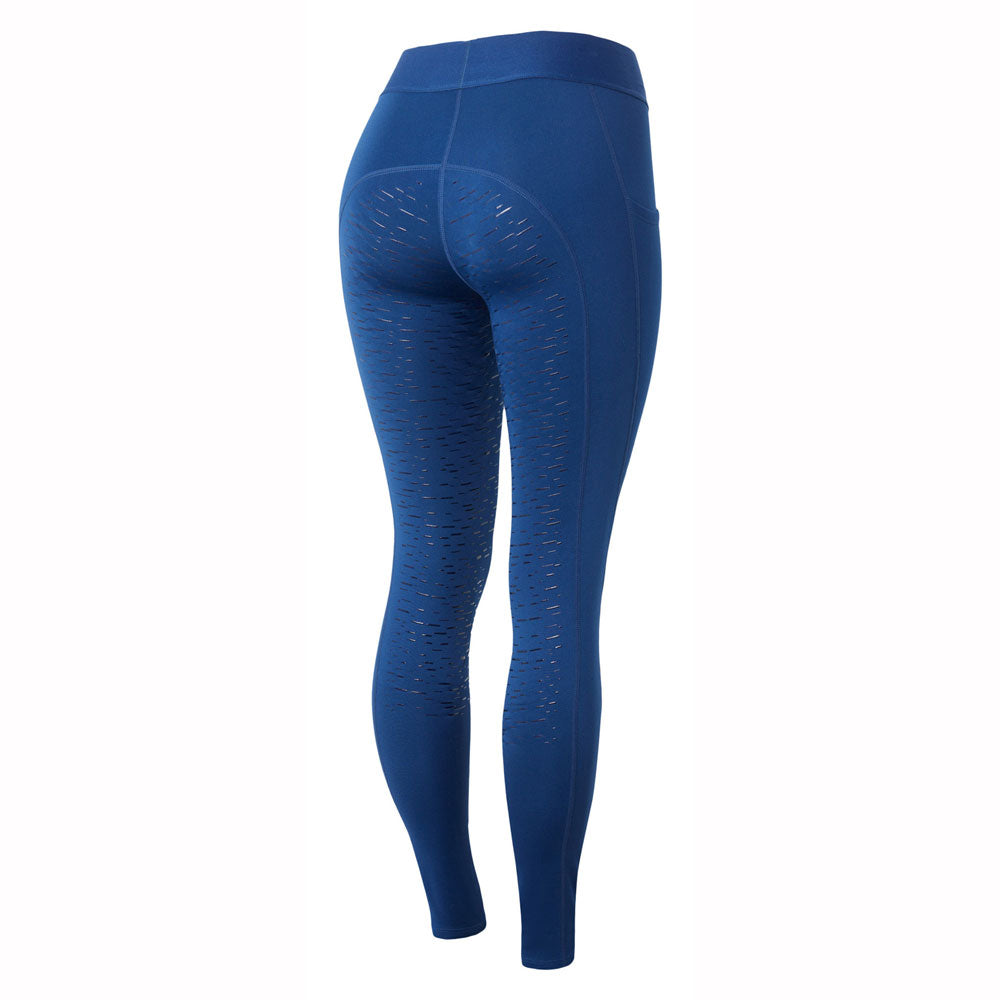 36801 Horze Maia Womens Silicone Full Seat Tights with Phone Pocket - Opal Blue