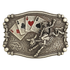 3700018 Nocona Men's Western Belt Buckle - Rectangle Skeleton Bull Rider Aces