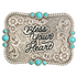3700021 Blazin' Roxx Women's Western Belt Buckle - Rectangle Bless Your Heart Turquoise