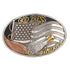 37912 Nocona Men's Oval American Eagle & Flag Belt Buckle- Tri Color