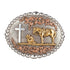 37915 Nocona Men's Cowboy Prayer Oval Belt Buckle - Tri Color