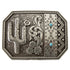 37941 Blazin Roxx Ladies Buckle Cactus & Turquoise Stone Antique Finish