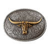 37963 Nocona Men's Oval Matte Gold Longhorn Buckle