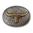 37963 Nocona Men's Oval Matte Gold Longhorn Buckle