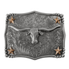37970 Nocona Men's Longhorn Scalloped Rectangular Belt Buckle
