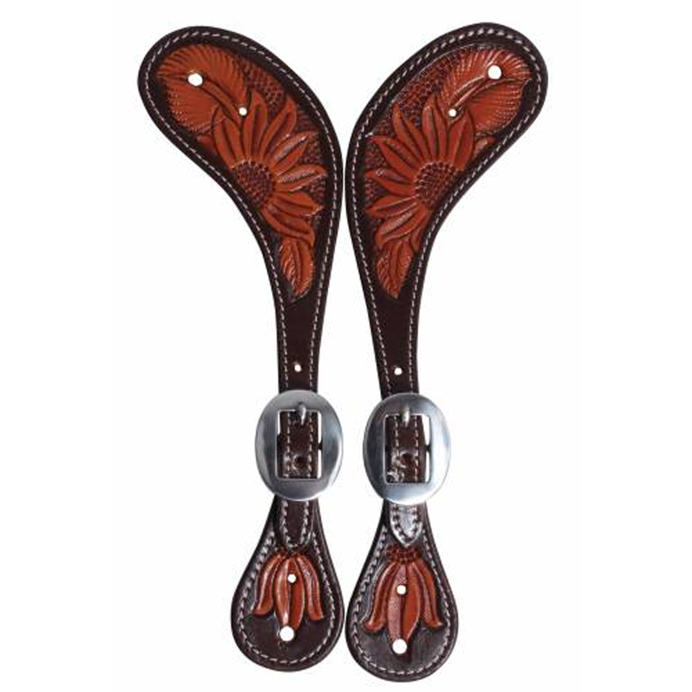 3P9201 Professional's Choice Muleshoe Sunflower Spur Strap