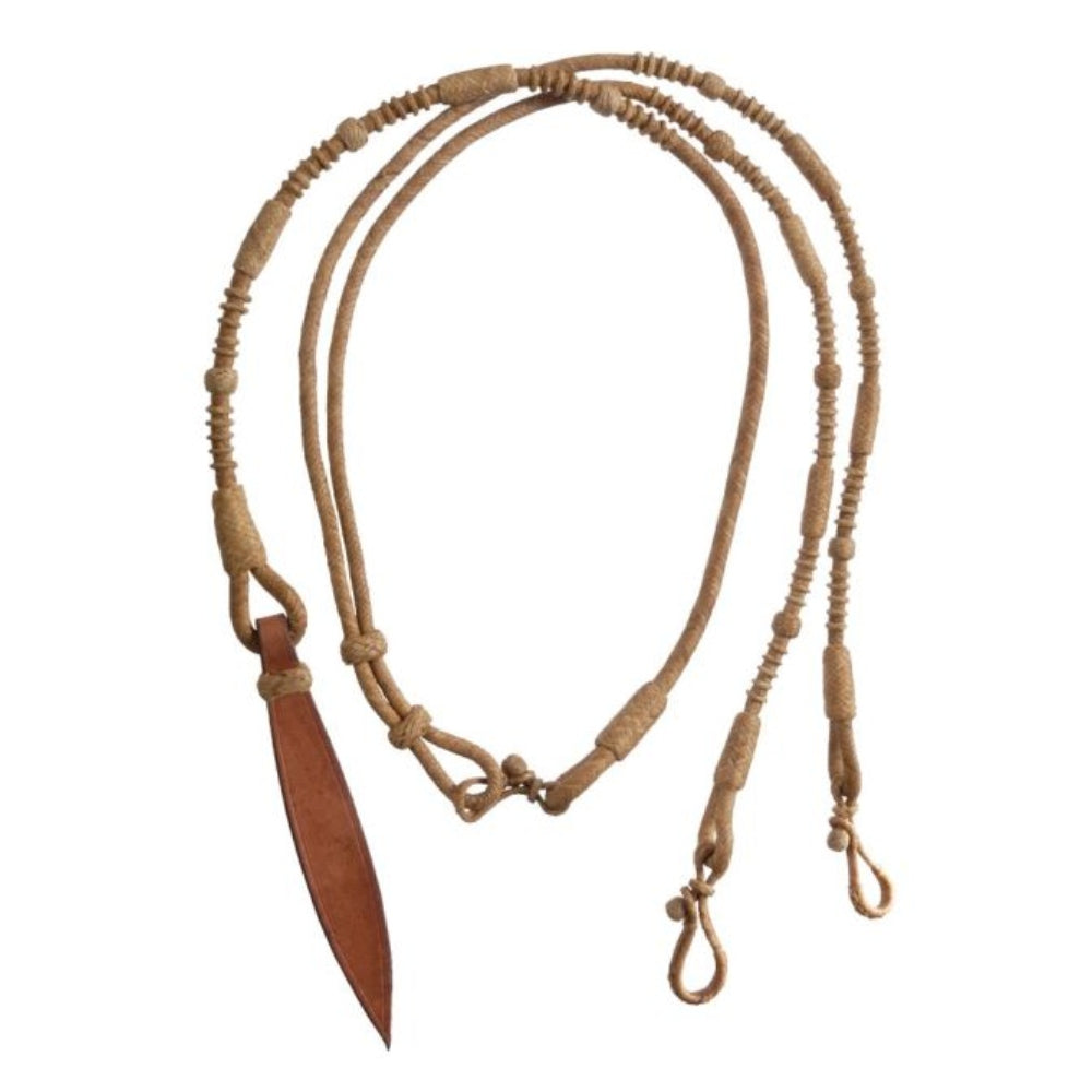40-9903 Royal King Rawhide Braided Leather Romal Reins - Natural