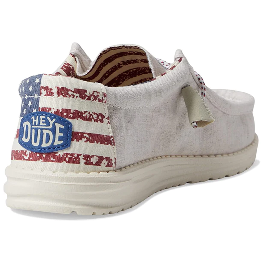 Hey Dude Wally Off White Patriotic Shoes