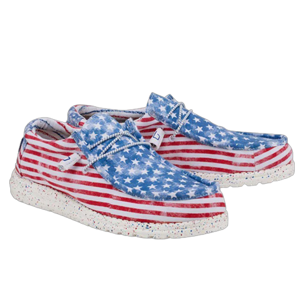 Hey Dude Men's Wally Patriotic Stars and Stripes Shoe - 40001-9C8