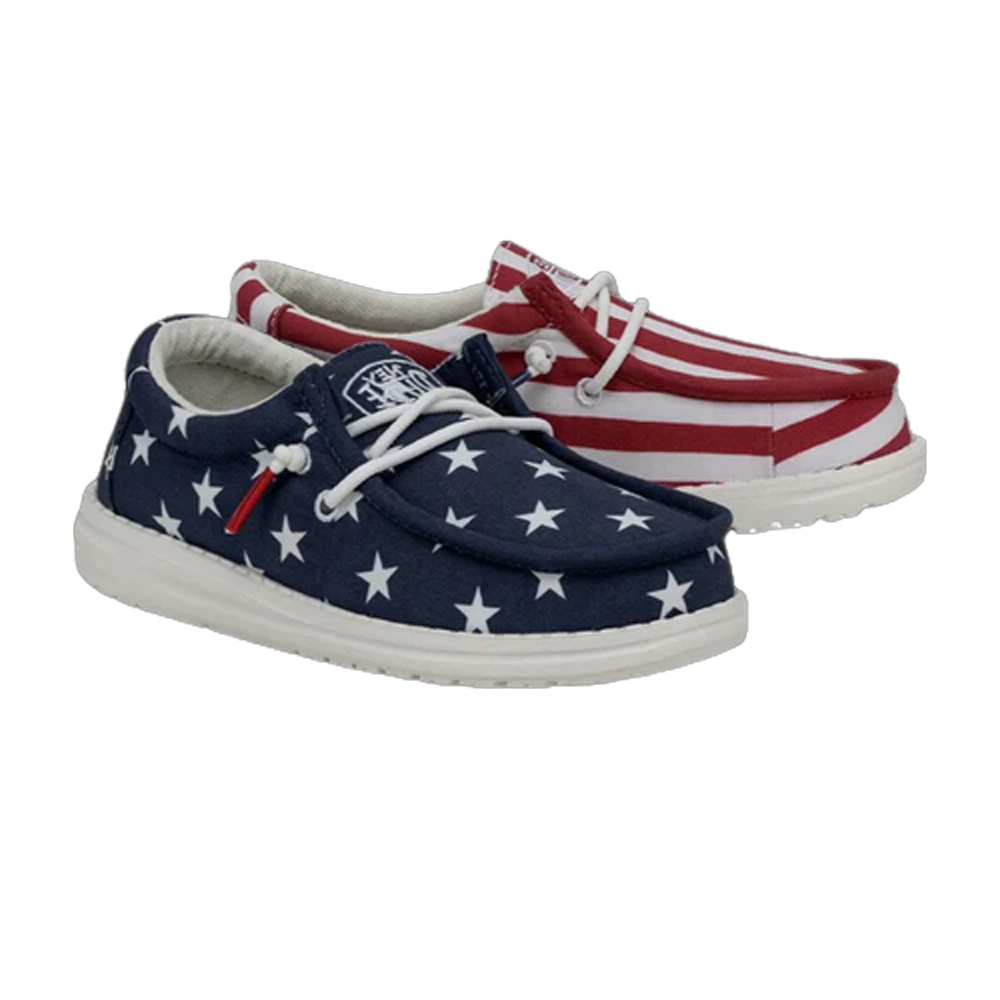 Hey Dude Wally Youth Patriotic Flag Shoe 40046-9CW The Wire Horse