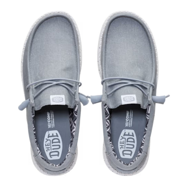 40700-007 Hey Dude Men's Wally Stretch Canvas Comfort Shoe - Light Grey