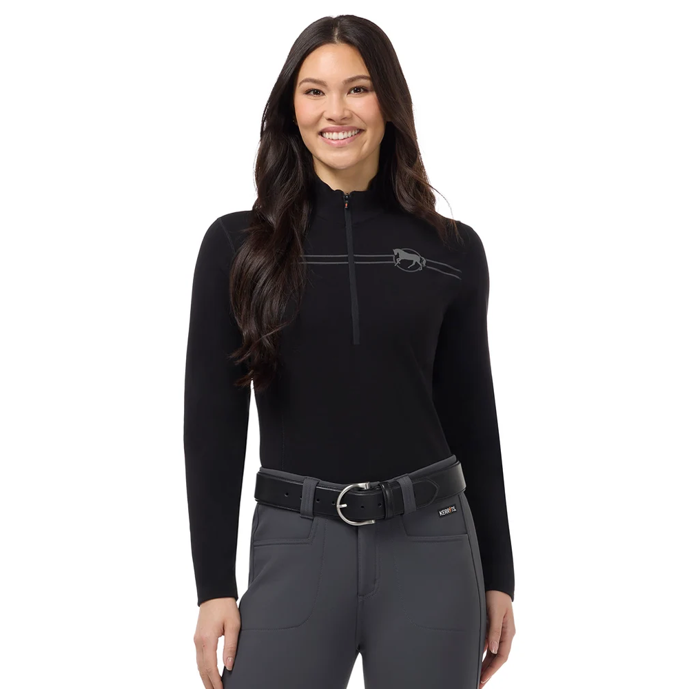 40775 Kerrits Women's Equi Rhythm Lite Quarter Zip Top - Black