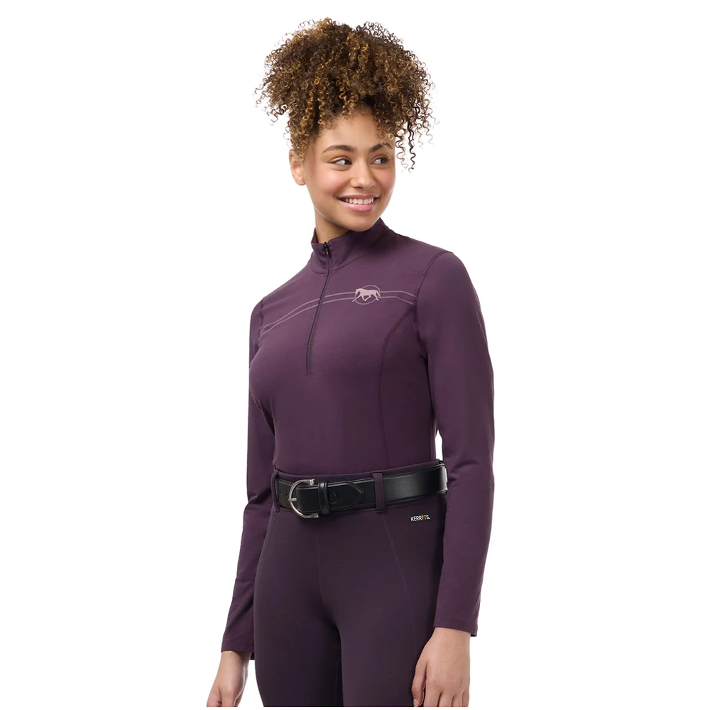 40775 Kerrits Women's Equi Rhythm Lite Quarter Zip Top - Elderberry