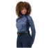 40776 Kerrits Women's Traverse Quarter Zip Fleece Tech Top - Dusty Blue Houndstooth