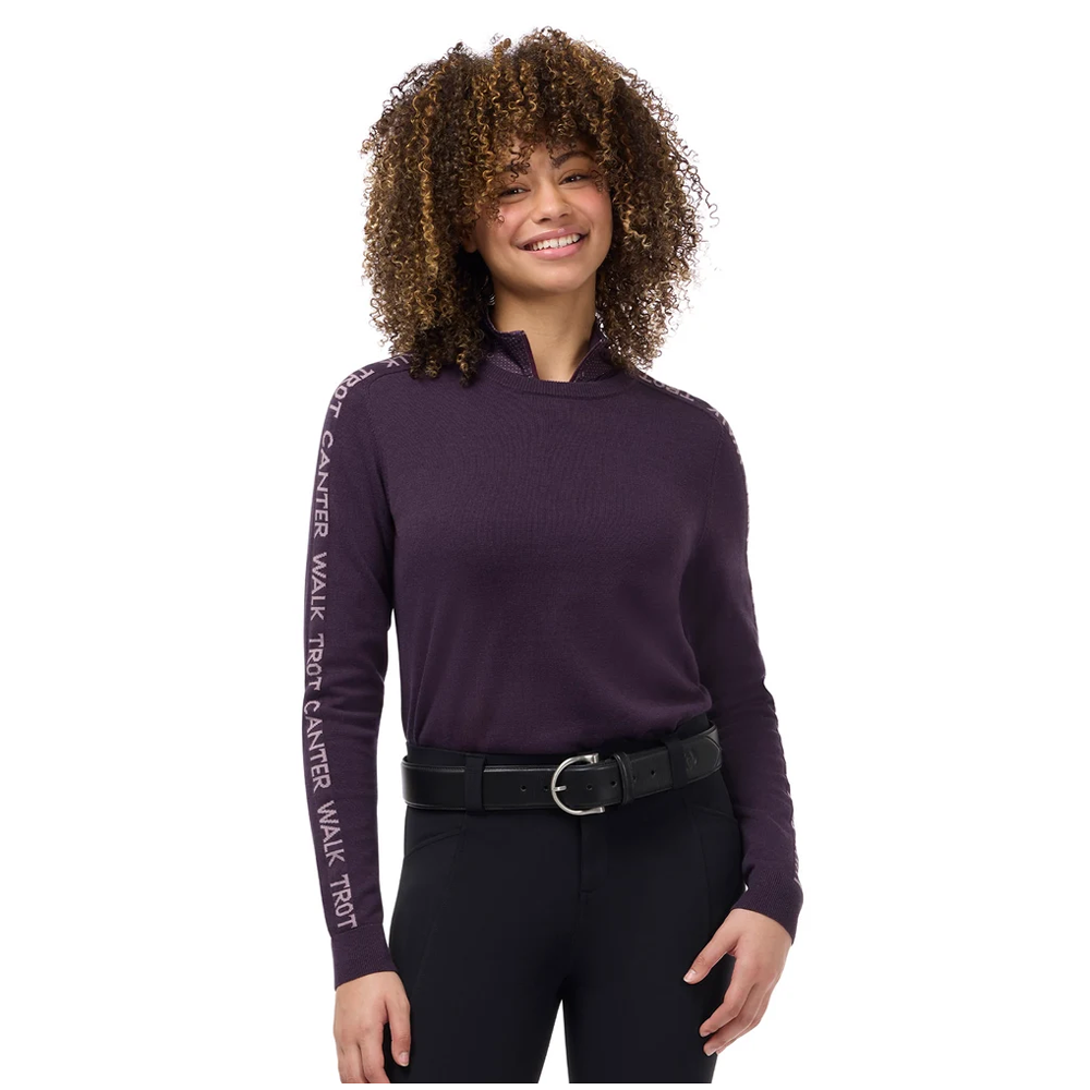 40782 Kerrits Women's Equi Rhythm Crew Neck Sweater - Elderberry/Sugarplum