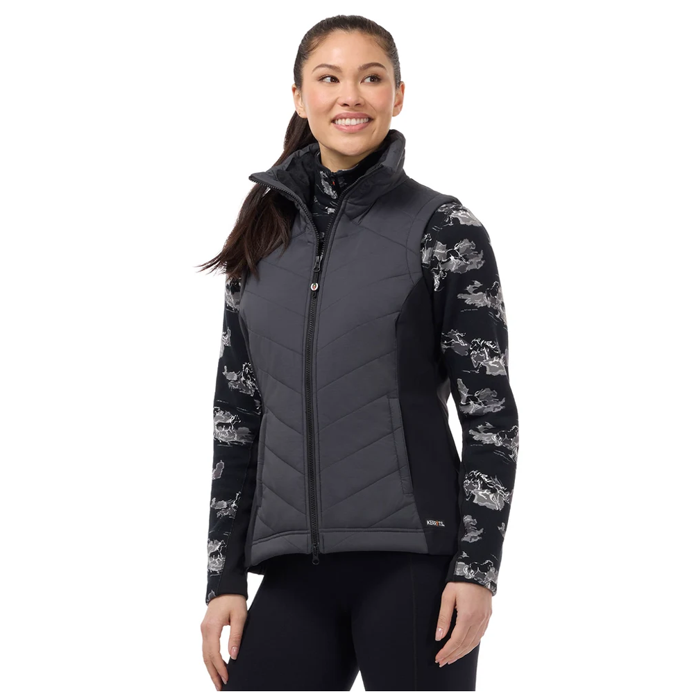 40787 Kerrits Women's Core Motion Quilted Riding Vest - Carbon Giddy Up
