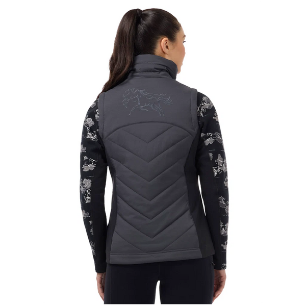40787 Kerrits Women's Core Motion Quilted Riding Vest - Carbon Giddy Up