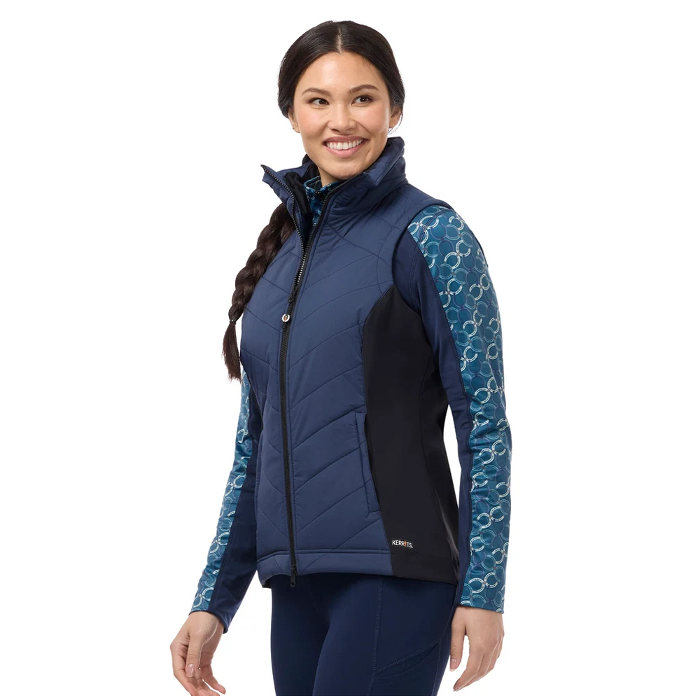 40787 Kerrits Women's Core Motion Quilted Riding Vest - Nightfall Giddy Up