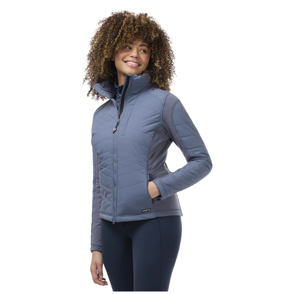 40790 Kerrits Women's Horse Harmony Quilted Jacket - Dusty Blue