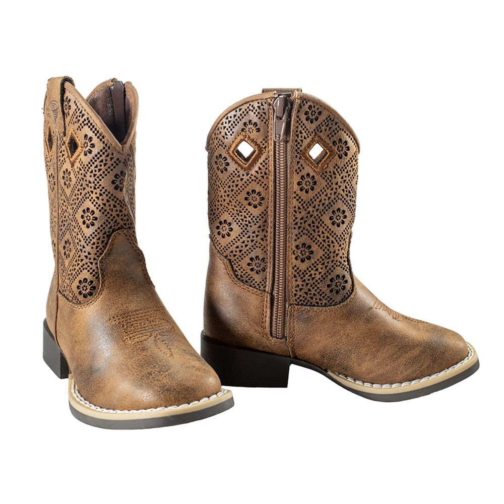 443009602 Twister Youth Prue Toddler Square Toe Boot - Brown