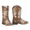 4460037230 Twister Lilly Childrens Cowboy Boots- Brown with Embroidery