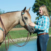 45-0145 Weaver Leather Turquoise Cross Flat Sliding One Ear Headstall - Turquoise Beaded