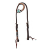 45-0145 Weaver Leather Turquoise Cross Flat Sliding One Ear Headstall - Turquoise Beaded