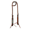 45012-01 Weaver Leather Turquoise Cross 5/8" One Ear Headstall - Turquoise Beaded