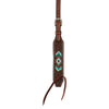 45012-00 Weaver Leather Turquoise Cross 5/8" Browband Headstall - Turquoise Beaded